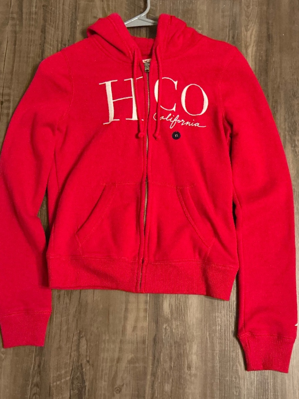 Hollister Co. (HCO) full-zip graphic hoodie, size XS